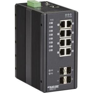 Black LIE1014A Industrial Managed Gigabit Ethernet Poe+ Switch - (8) R