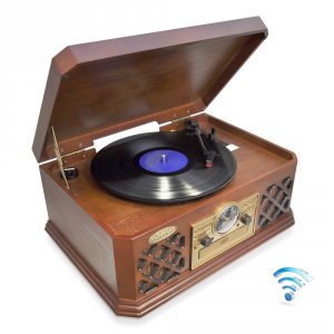 Pyle PTCD4BT Home(r)  Retro Style Turntable With Bluetooth(r) Cd Playe