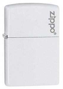 Zippo 214ZL White Matte Windproof Lighter With Logo