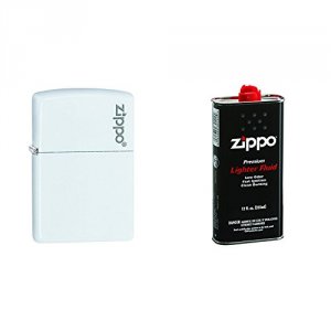 Zippo 214ZL White Matte Windproof Lighter With Logo