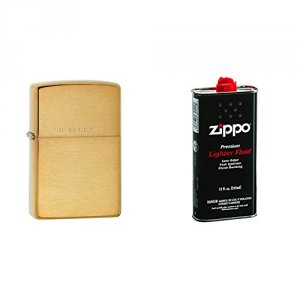 Zippo 204B Brushed Brass Lighter With Engraving Option