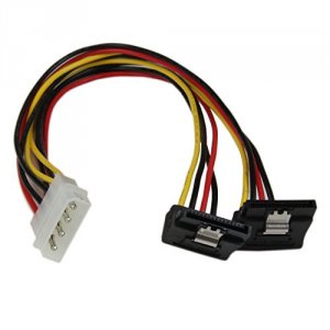 Startech PZ1484 .com 12in Lp4 To 2x Right Angle Latching Sata Power Y 