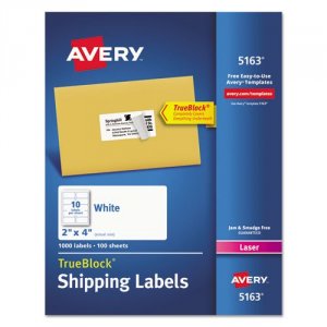 Avery CW20453 Avery Shipping Labels With Trueblock Technology For Lase