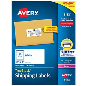 Avery CW20453 Avery Shipping Labels With Trueblock Technology For Lase