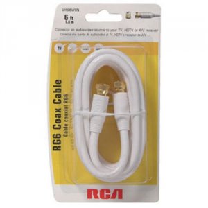 Voxx NWPET-RCAVH606WHR Rca(r) Vh606whr Rg6 Coaxial Cable (6ft; White)