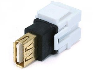 Monoprice 6561 Keystone Jack - Usb 2ff Cplr Adapt Wht