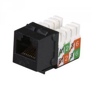 Black FMT921-R2 Gigabase2 Cat5e Jacks, Universal Wiring,