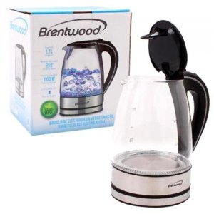 Brentwood RA31930 Kt-1900bk 1.7l Borosilicate Glass Tea Kettle In Blac