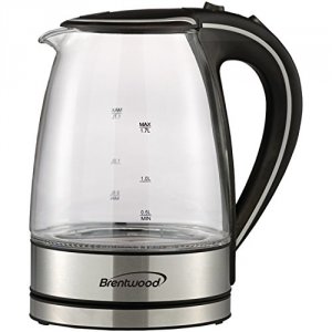 Brentwood RA31930 Kt-1900bk 1.7l Borosilicate Glass Tea Kettle In Blac