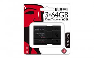 Kingston DT100G3/64GB-3P Memory Dt100g3 64gb-3p 64gb Usb3.0 Datatravel