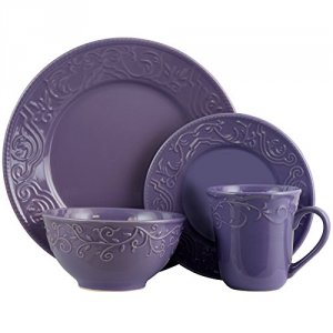 Elama ELM-LILAC-FIELDS Lilac Fields 16-piece Dinnerware Set