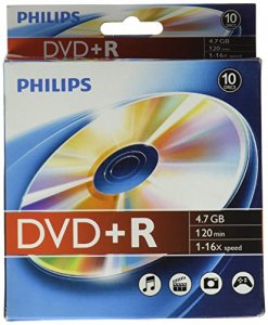 Philips DR4S6B10B/17 (r)  4.7gb 16x Dvd+rs, 10-pk Peggable Box