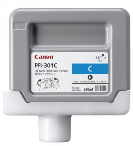 Original Canon 1487B001AA (pfi-301c) Cyan Ink Tank (330 Ml)