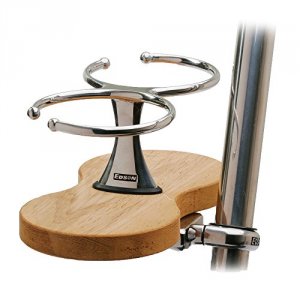 Edson CW66810 Edson Clamp-on Drink Holder - Double - Teak