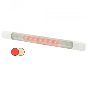 Hella CW65451 12v Surface Strip Light With Switch - Warm White  Red