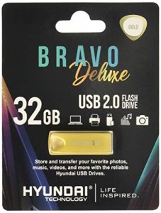 Hyundai 3FH187 Bravo Deluxe Gold Keychain Usb 2.0 Flash Drive 32gb Met