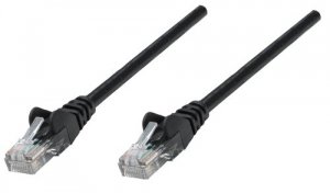 Intellinet 320764 10 Ft Black Cat5e Snagless Patch Cable