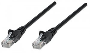 Intellinet 320788 25 Ft Black Cat5e Snagless Patch Cable