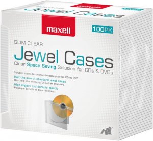 Maxell 2GH632 Jewel Cases Slim Line - Clear (100 Pack) - Jewel Case - 