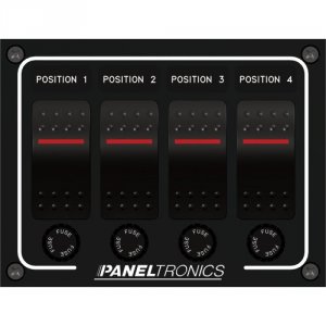 Paneltronics CW45289 Waterproof Panel - 4-position Rocker Switch  Fuse