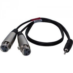 Qvs 2QX959 2ft 3.5mm Male To Dual-xlr Female Dual-microphone Audio Y-c