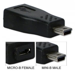 Qvs TW8097 Mini-usb Male To Micro-usb Female Adaptor - 1 X Type B Male