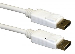 Qvs DP-03WH 3ft Displayport Digital A-v Ultrahd 4k White Cable With La