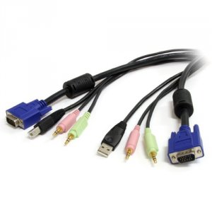 Startech M75237 Usbvga4n1a10 10 Ft 4in1 Usb Vga Kvm Cable With Audio M