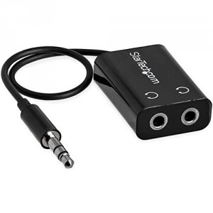 Startech RL7411 .com Black Slim Mini Jack Headphone Splitter Cable Ada