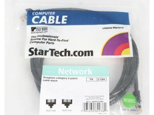 Startech CN0613 7ft Cat6 Ethernet Cable - Black Snagless Gigabit - 100