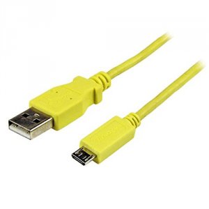 Startech XQ7251 .com 1m Yellow Mobile Charge Sync Usb To Slim Micro Us