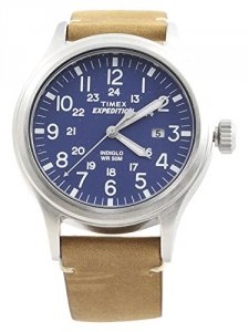 Timex CW59611 Expedition Metal Scout - Tan Leather-blue Dial