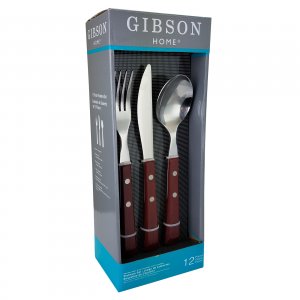 Gibson 109506.12 Home Springbrook 12-piece Flatware Set In Red Wood Lo