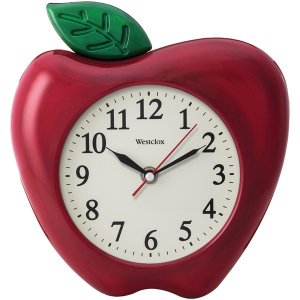 Westclox 32038A 10in 3d Apple Wall Clock