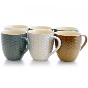 Elama EL-HONEYBEE Honey Bee 6-piece 15 Oz. Mug Set, Assorted Colors