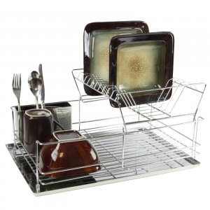 Megachef DR-209 15.5 Inch Stainless Iron Shelf Dish Rack