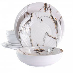 Elama EL-FINESCULPTURE Fine Sculpture 12 Piece Lightweight Melamine Di