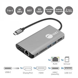 Siig JU-DK0F11-S1 Ac Ju-dk0f11-s1 Usb-c Mst Video With Hub Lan  Pd 3.0