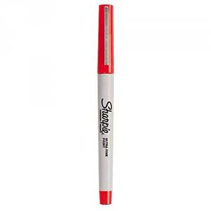 Sharpie SAN37002 37002 Permanent Markers, Ultra Fine Point, Red, 12 Co