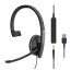 Demant 508316 Wired Monaural Uc Headset With 3.5 Mm Jack And Usb Conne