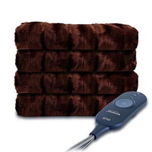 Newell 2091430 Sb Faux Fur Htd Throw Walnut