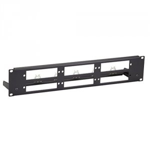 Black JPMTU-FIBER-6 Fiber Optic Panel,blank,universal,2u,3-slot