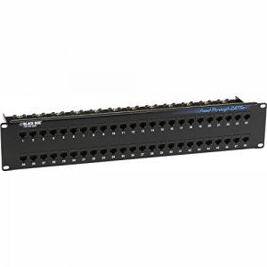 Black JPM810A-R2 Cat5e Feed-through Patch Panel, Unshield