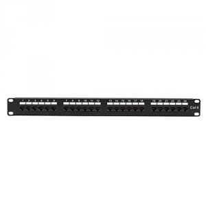 Black JPM624A Economy Cat6 Patch Panel, 24-port 1u