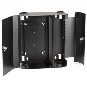 Black JPM403A-R2 Fiber Wall Cabinet 12 Adapter Panel Lock