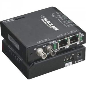 Black LBH100A-HD-SC-24 Hardened Media Converter Switches, 10-1