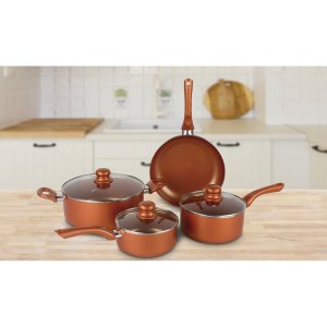 Brentwood RA47431 Appliances 7-piece Ceramic Aluminum Nonstick Cookwar