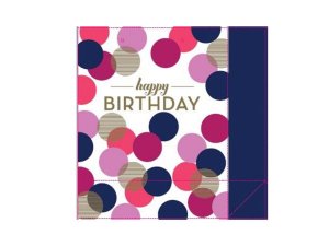 Bulk GB181 Purple  Navy Dots Happy Birthday Gift Bag