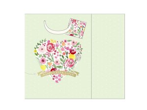 Bulk GB192 Wedding Heart Gift Bag Wtissue