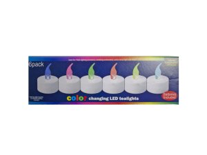 Bulk KM313 6 Piece Assorted Colored Battery Operated Led Tealights